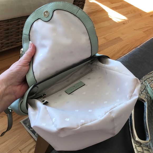 KATE SPADE MEDIUM FLAP PEBBLED LEATHER BACKPACK - Picture 12 of 15